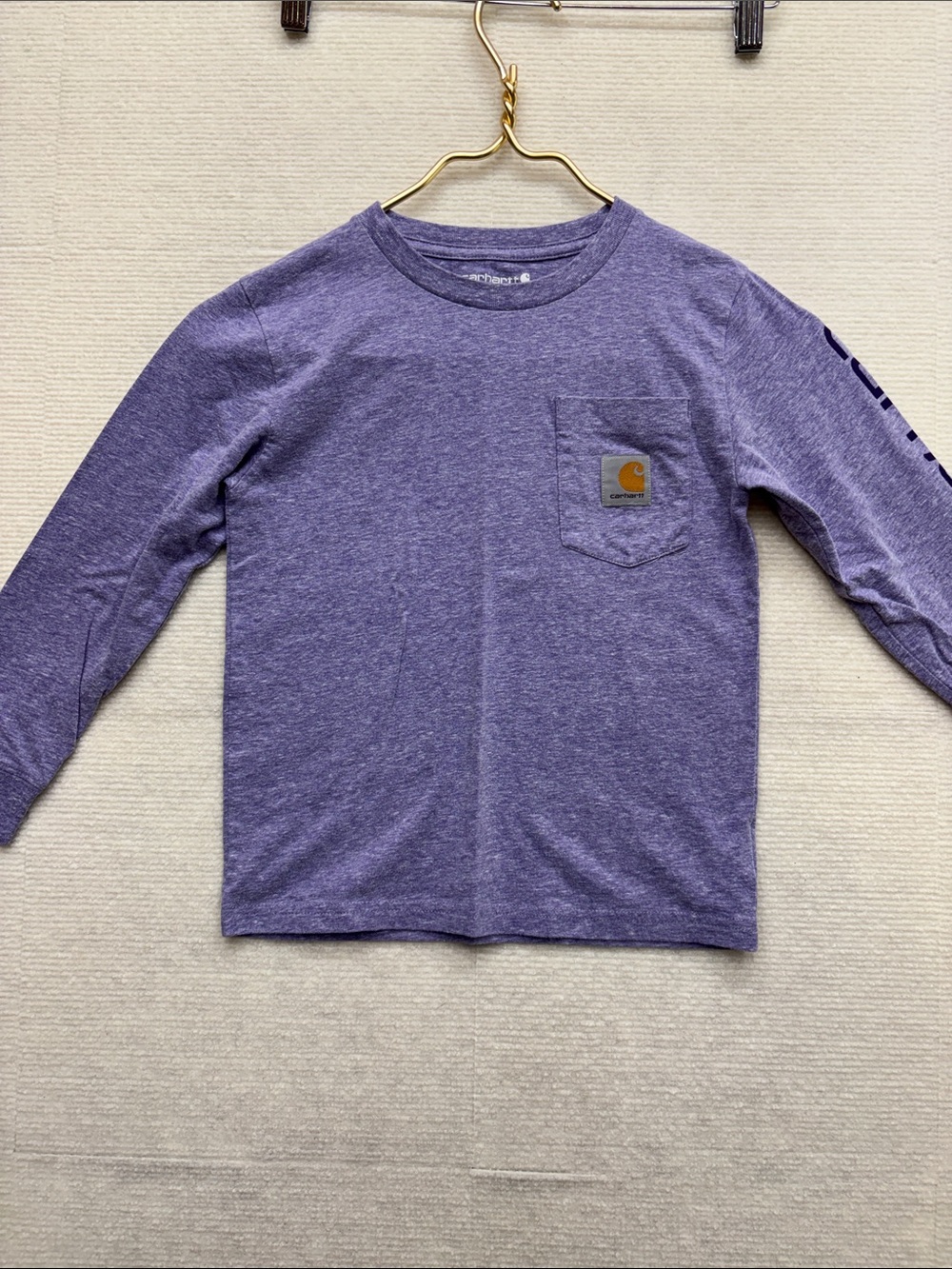 Carhartt Heather Purple Long-Sleeve Pocket Tee - XS 7